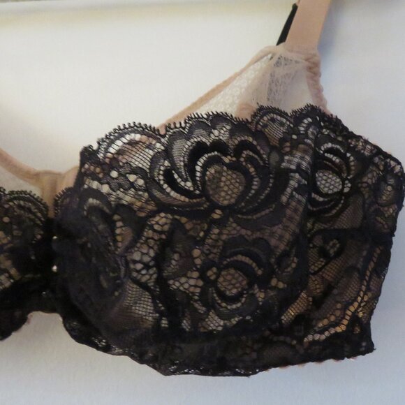 Prima Donna Black and Tan Floral Lace Bra - Picture 4 of 13